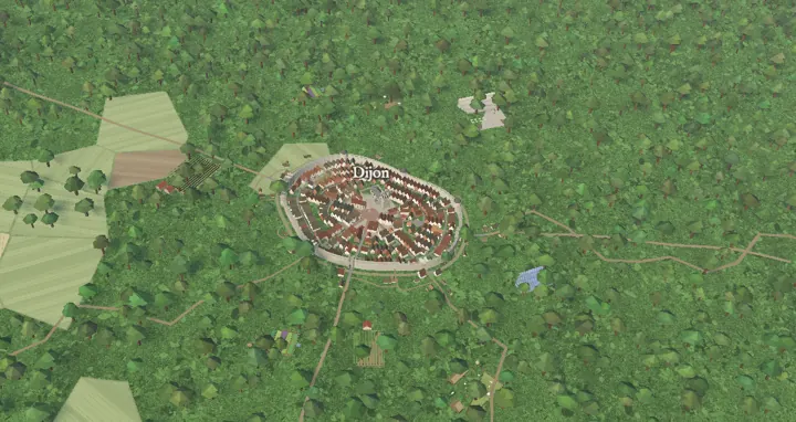 Dijon in its forest clearing.